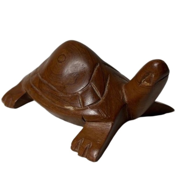 Vintage Other - VINTAGE HAND CARVED WOODEN TURTLE TORTOISE FROM KENYA